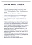 AMSA-490 Mid-Term Spring 2025 Questions and Answers Fully Solved