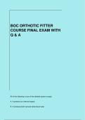 BOC ORTHOTIC FITTER COURSE FINAL EXAM WITH Q & A