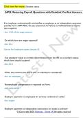 AIPB Mastering Payroll Questions with Detailed Verified Answers 