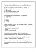 Nursing 106 Exam 1 Questions With Complete Solutions