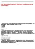 RAC Medical Devices Exam Questions and Answers Final exam verified