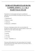 NURS 615 PHARM EXAM BANK COMPILATION 1 &sol; 2 &sol; 3 & 4 MARYVILLE EXAM   QUESTIONS AND ANSWERS 2025