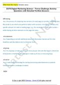 D378 Digital Marketing Science - Terms Challenge Activity  Questions with Detailed Verified Answers