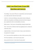 Gold Coast Real Estate Exam 2026 Questions and Answers