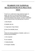 PEARSON VUE NATIONAL HEALTH INSURANCE PRACTICE TEST QUESTIONS AND ANSWERS 2025