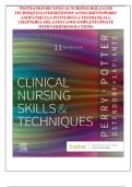 TEST BANK FOR CLINICAL NURSING SKILLS AND TECHNIQUES 11TH EDITION BY ANNE GRIFFIN PERRY AND PATRICIA A&period; POTTER FULL TESTBANK ALL CHAPTERS 1-43