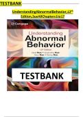 TEST BANK For Understanding Abnormal Behavior&comma;12th Edition&comma; Sue All Chapters 1 to 17