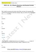 PSYC 102 - Ch&period; 8 Module Questions with Detailed Verified  Answers