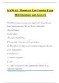 Kansas pharmacy law Bundled Tests 2026 Questions and Answers