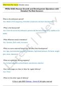 WGU D202 Human Growth and Development Questions with  Detailed Verified Answers