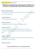 WGU Educational Psychology and Development of Children and  Adolescents - D094 Questions with Detailed Verified Answers 