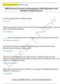 WGU Human Growth and Development D202 Questions with  Detailed Verified Answers 