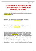 5&period;0 AQUATIC & MOSQUITO EXAM  2025&sol;2026 UPDATED EXAM WITH  VERIFIED SOLUTIONS&period;