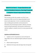 WGU D116 Unit 2 &ndash; Exam Questions and Correct Detailed Answers&comma; Nursing Program&rpar; &ndash; Complete Exam Preparation Material