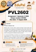 PVL2602 Assignment 1 &lpar;COMPLETE ANSWERS&rpar; Semester 2 2026 &lpar;281604&rpar; - DUE 17 August 2026