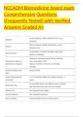 NCCAOM Biomedicine board exam Comprehensive Questions &lpar;Frequently Tested&rpar; with Verified Answers Graded A&plus;