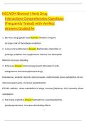 NCCAOM Biomed I Herb Drug Interactions Comprehensive Questions &lpar;Frequently Tested&rpar; with Verified Answers Graded A&plus;