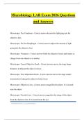 Microbiology LAB Exam 2026 Questions and Answers