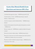 Evolve Hesi Mental Health Exam Questions and Answers 100&percnt; Pass