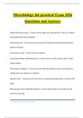 Microbiology lab practical Exam 2026 Questions and Answers