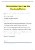 Microbiology Lab Test 1 Exam 2026 Questions and Answers