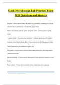 UArk Microbiology Lab Practical Exam 2026 Questions and Answers