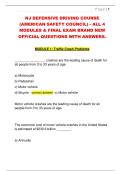 NJ DEFENSIVE DRIVING COURSE  &lpar;AMERICAN SAFETY COUNCIL&rpar; - ALL 4  MODULES & FINAL EXAM BRAND NEW  OFFICIAL QUESTIONS WITH ANSWERS&period;