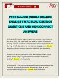 FTCE NavaED MIDDLE GRADES ENGLISH 5-9 ACTUAL 2025&sol;2026 QUESTIONS AND 100&percnt; CORRECT ANSWERS