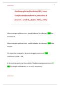 Academy of Laser Dentistry &lpar;ADL&rpar; Laser  Certification Exam Review &vert; Questions &  Answers &vert; Grade A &vert; &lpar;Latest 2025 &sol; 2026&rpar;  