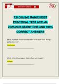 PSI ONLINE MANICURIST PRACTICAL TEST ACTUAL 2025&sol;2026 QUESTIONS AND 100&percnt; CORRECT ANSWERS
