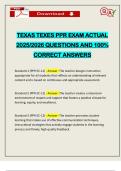 TEXAS TEXES PPR EXAM ACTUAL 2025&sol;2026 QUESTIONS AND 100&percnt; CORRECT ANSWERS