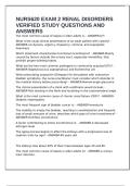 NURS620 EXAM 2 RENAL DISORDERS VERIFIED STUDY QUESTIONS AND ANSWERS