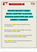 PRIVATE SECURITY EXAM 1 &lpar;BOOK- CHAPTER 1-3&rpar; ACTUAL 2025&sol;2026 QUESTIONS AND 100&percnt; CORRECT ANSWERS