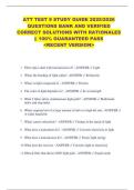 ATT TEST 9 STUDY GUIDE 2025&sol;2026  QUESTIONS BANK AND VERIFIED  CORRECT SOLUTIONS WITH RATIONALES  &vert;&vert; 100&percnt; GUARANTEED PASS   <RECENT VERSION> 