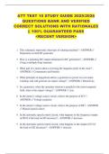 ATT TEST 10 STUDY GUIDE 2025&sol;2026  QUESTIONS BANK AND VERIFIED  CORRECT SOLUTIONS WITH RATIONALES  &vert;&vert; 100&percnt; GUARANTEED PASS   <RECENT VERSION> 