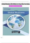 Global Business&comma; 5th Edition by Mike Peng &ndash; Test Bank All Chapters 1-17 with Answers