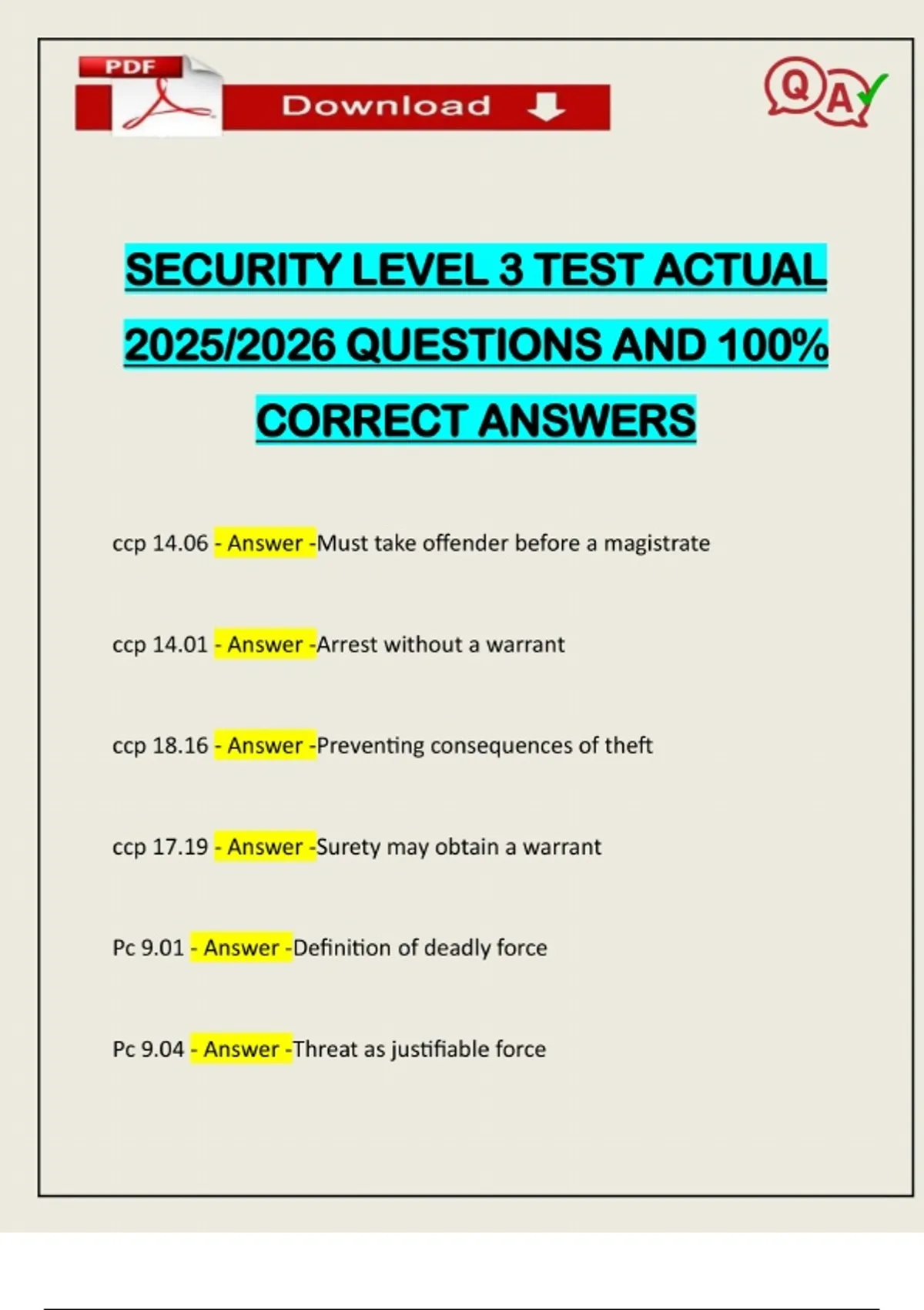 Cciso Questions SECURITY LEVEL 3 TEST ACTUAL 2025/2026 QUESTIONS AND 100% CORRECT ...
