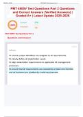 PMT 4800V Test Questions Part 2 Questions and Correct Answers &lpar;Verified Answers&rpar; &vert; Graded A&plus; &vert; Latest Update 2025-2026