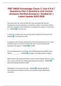 PMT 4800V Knowledge Check 3&colon; Unit 4&period;5-4&period;7 Questions Part 2 Questions and Correct Answers &lpar;Verified Answers&rpar; &vert; Graded A&plus; &vert; Latest Update 2025-2026