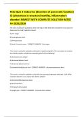 Peds Quiz 3 Endocrine &lpar;disorders of pancreatic function&rpar; GI &lpar;alterations in structural motility&comma; inflammatory disorder&rpar; NEWEST WITH COMPLETE SOLUTION RATED A&plus; 2025&sol;2026 