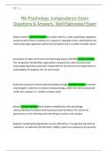 Mo Psychology Jurisprudence Exam Questions & Answers, Well Elaborated Exam 