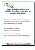 Lewis Medical-Surgical Nursing Exam &vert; 120&plus; Q&A &vert; Cardiovascular&comma; Endocarditis&comma; Pericarditis&comma; Valve Disorders &vert; University of Phoenix 2025&sol;2026