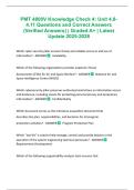 PMT 4800V Knowledge Check 4&colon; Unit 4&period;8-4&period;11 Questions and Correct Answers &lpar;Verified Answers&rpar; &vert; Graded A&plus; &vert; Latest Update 2025-2026