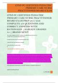 CPNP-PC CERTIFIED PEDIATRIC PRIMARY CARE NURSE PRACTITIONER BOARD EXAM PREP 2025&sol;2026 COMPLETE 450 QUESTIONS AND CORRECT ANSWERS WITH RATIONALES &vert;ALREADY GRADED A&plus;&vert;&vert;BRAND NEW&excl;&excl;&excl;