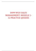 D099 WGU SALES MANAGEMENT&colon; MODULE 1-12 PRACTICE QUIZZES