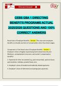 CEBS GBA 1 DIRECTING BENEFITS PROGRAMS ACTUAL 2025/2026 QUESTIONS AND 100% CORRECT ANSWERS