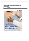 Test Bank Bates' Guide To Physical Examination And HistoryTaking 13th Edition By Lynn S&period; Bickley All Chapters &lbrack;1-27&rsqb;&comma; NEWEST VERSION