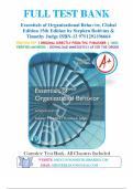 Test Bank for Essentials of Organizational Behavior 15th Edition by Stephen Robbins &Timothy Judge ISBN 9781292406664 Chapter 1-16 &vert; Complete Guide A&plus;