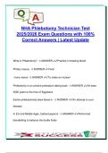 NHA Phlebotomy Technician Exam 2025&sol;2026 &ndash; 300 Q&A &vert; Certification Prep &vert; Blood Collection&comma; Safety&comma; Lab Protocols
