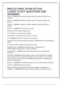BIOL111 FINAL EXAM ACTUAL LATEST STUDY QUESTIONS AND ANSWERS